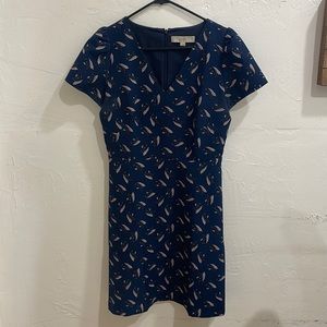 Loft a line blue dress size 4